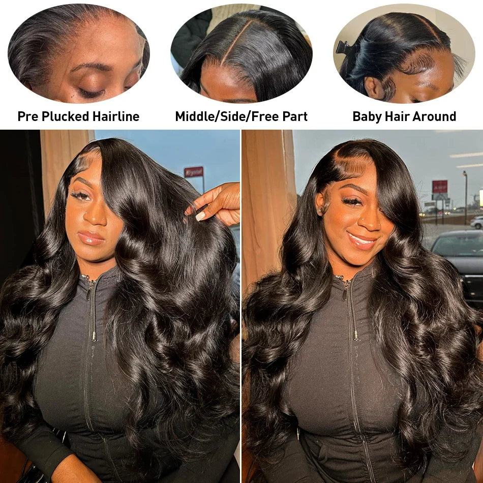 30 inch 250 Density 13x4 HD Lace Front Human Hair Wigs For Women Body Wave Brazilian Short Bob Glueless Frontal Wig Pre Plucked