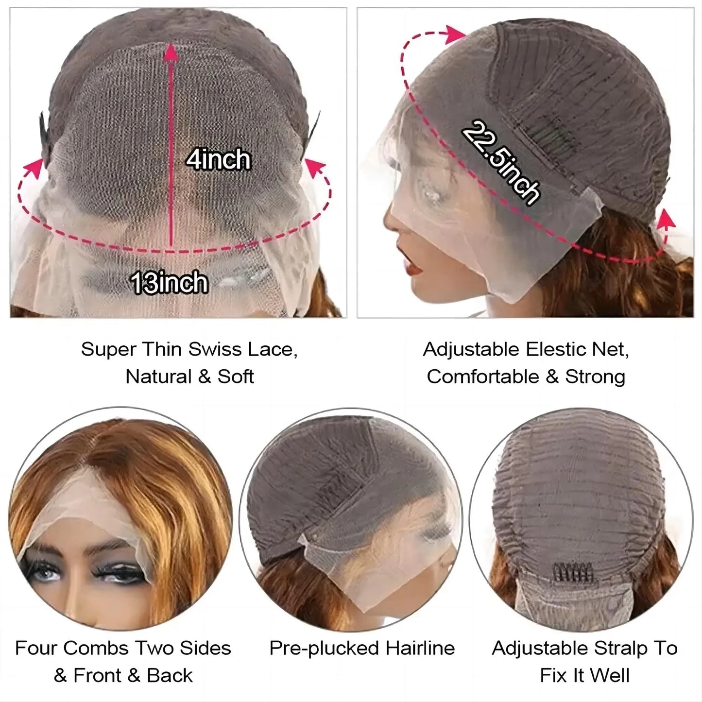 4/27 Highlight Human Hair Wig Body Wave 13x4 HD Lace Frontal Wigs Brazilian 13x6 Transparent Full Frontal Wig Pre Plucked