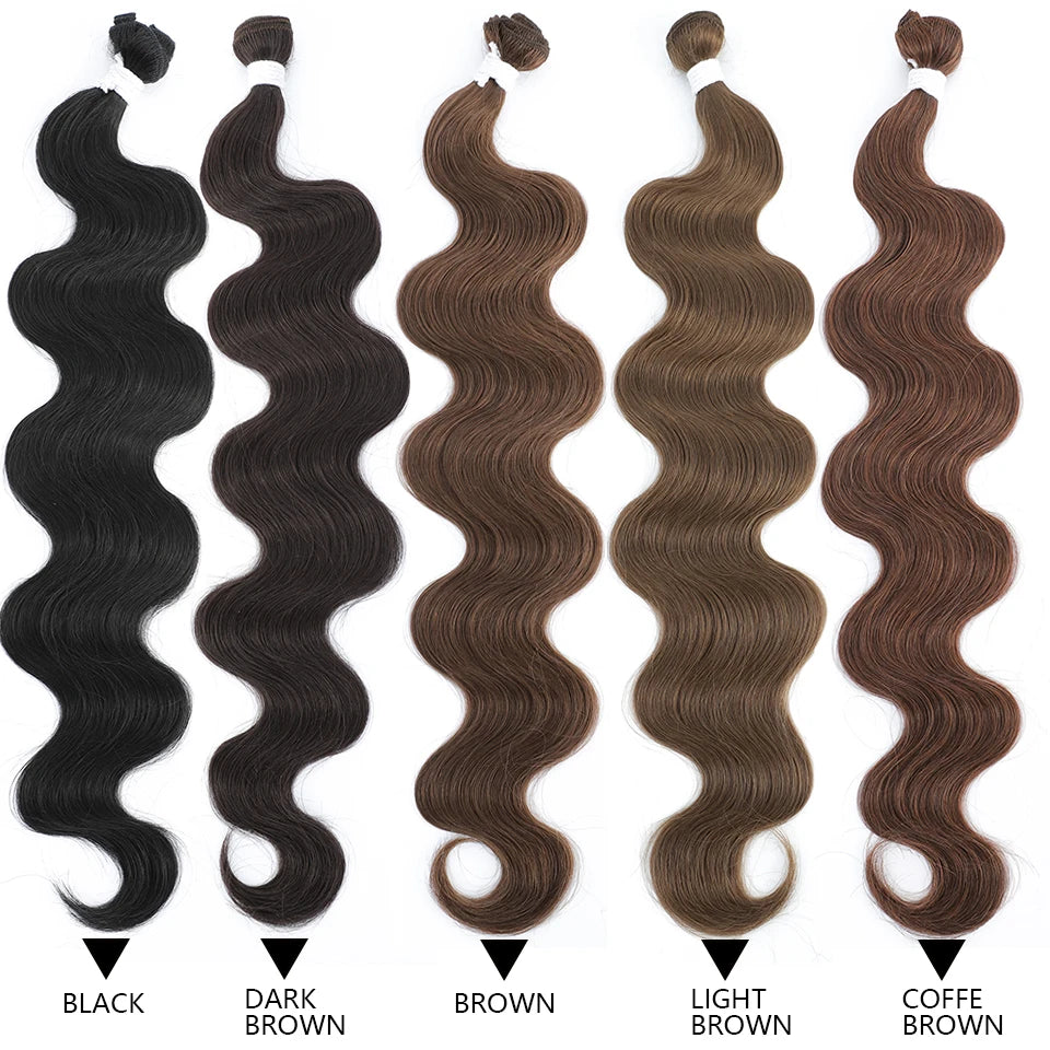 Body Wave Bundles Brazilian Hair Weaving Soft Natural Synthetic Hair