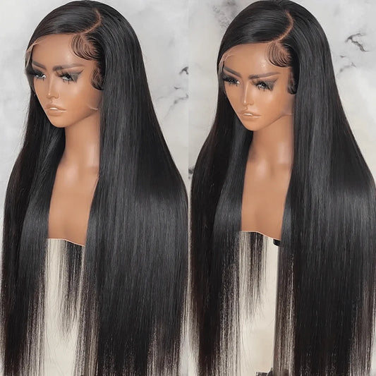At RemyRoots, We Carry The Transparent Straight Lace Frontal Wig – 13x4 Pre-Plucked Bone Straight Human Hair Wig By RemyRoots Boutique