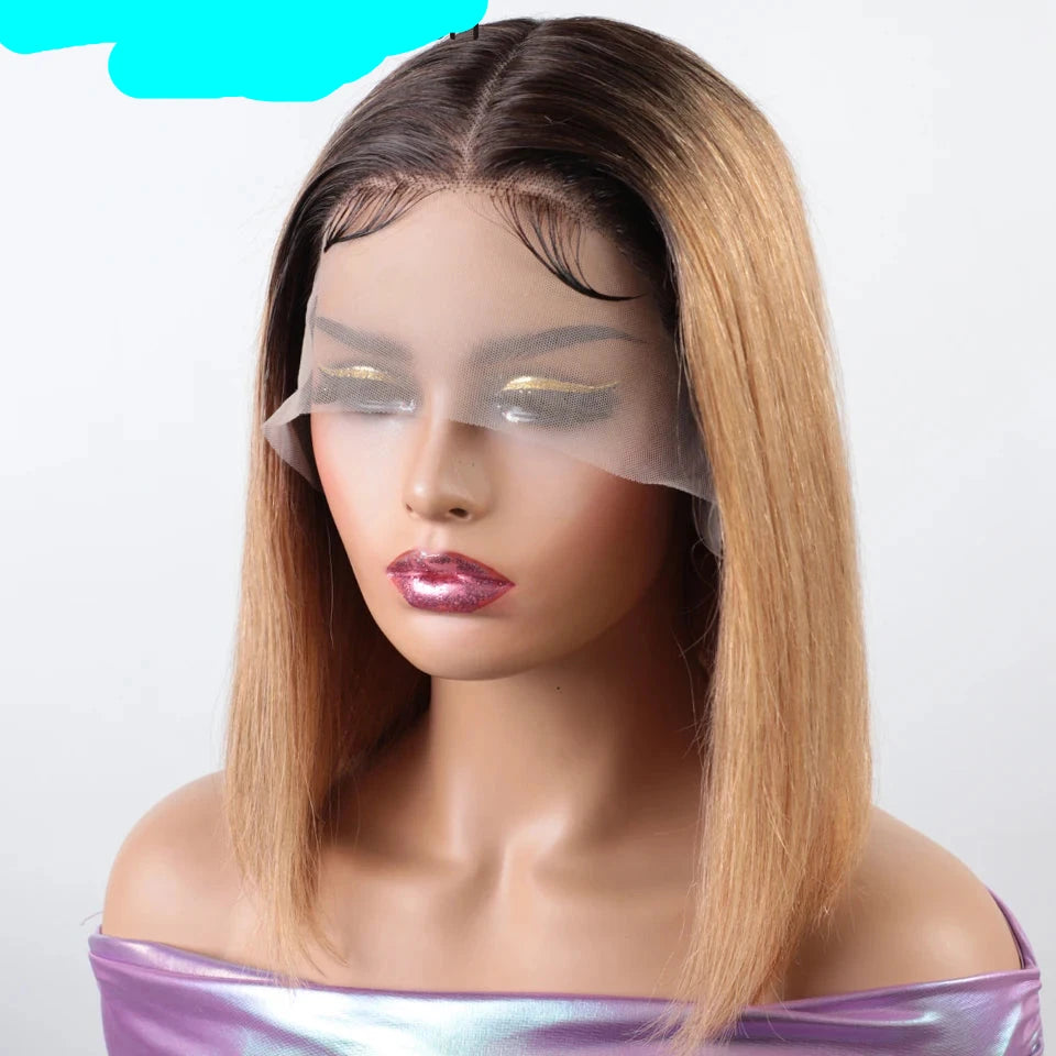 Brazilian Straight Lace Front Wigs Two Tone Bob Lace Front Wig