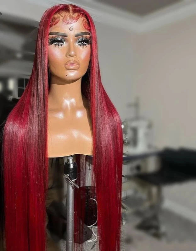 5x5 Lace Closure Wig Ombre Red – 13x4 Lace Front Human Hair Wig | RemyRoots Boutique