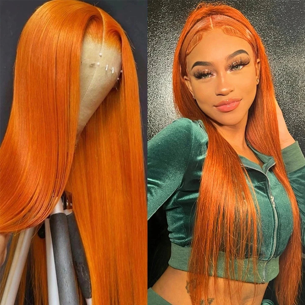 Ginger Orange Lace Front Human Hair Wig - 13x4 Lace Frontal | RemyRoots Boutique