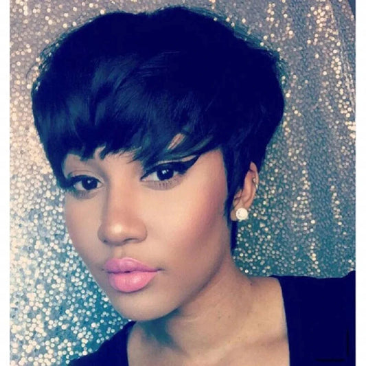 Short wigs human hair pixie cut wigs brazilian hair wigs with Bangs