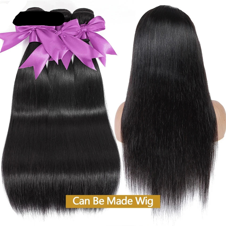 Straight Raw Human Hair Bundles | 20-24 Inch Brazilian Remy Hair | Double Weft | RemyRoots Boutique