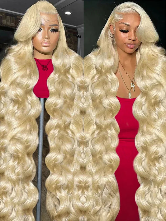 36 40 Inch 613 Honey Blonde Body Wave 250 Density 13x6 HD Lace Front Human Hair Wigs 13x4 HD Lace Frontal Wig for black women