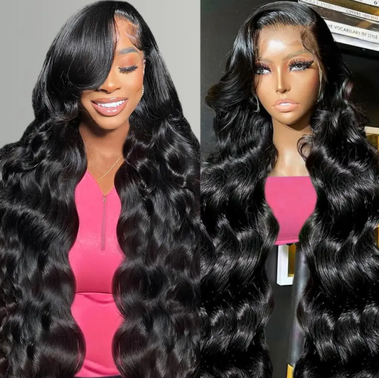 "13x6 Body Wave HD Lace Frontal Wig & 13x4 Water Wave Lace Front Wig - 100% Brazilian Human Hair | Available at RemyRootsBoutique"