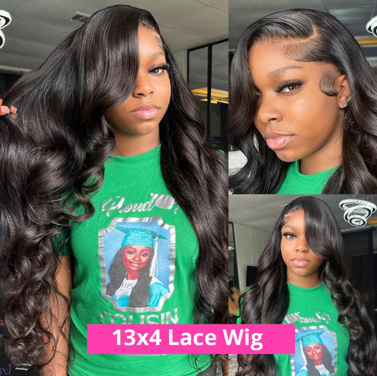 "13x6 Body Wave HD Lace Frontal Wig & 13x4 Water Wave Lace Front Wig - 100% Brazilian Human Hair | Available at RemyRootsBoutique"