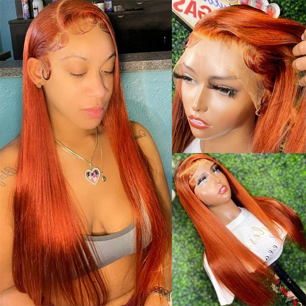 Ginger Orange Lace Front Human Hair Wig - 13x4 Lace Frontal | RemyRoots Boutique