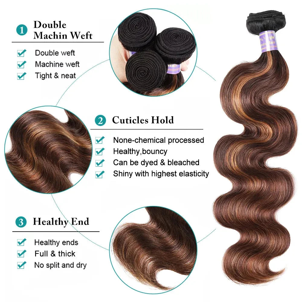 Ombre Body Wave Human Hair Bundles - Brazilian Virgin Hair | RemyRootsBoutique