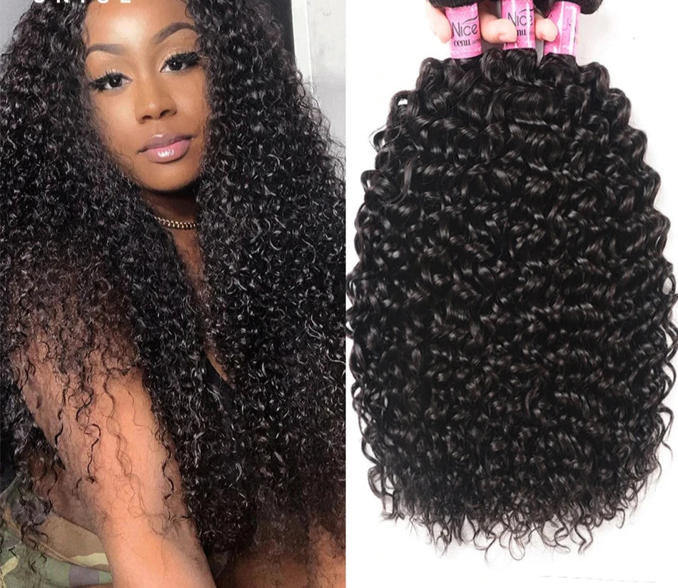 100% Brazilian Curly Weave Remy Hair Bundles - Premium Quality by UNICE Official Store