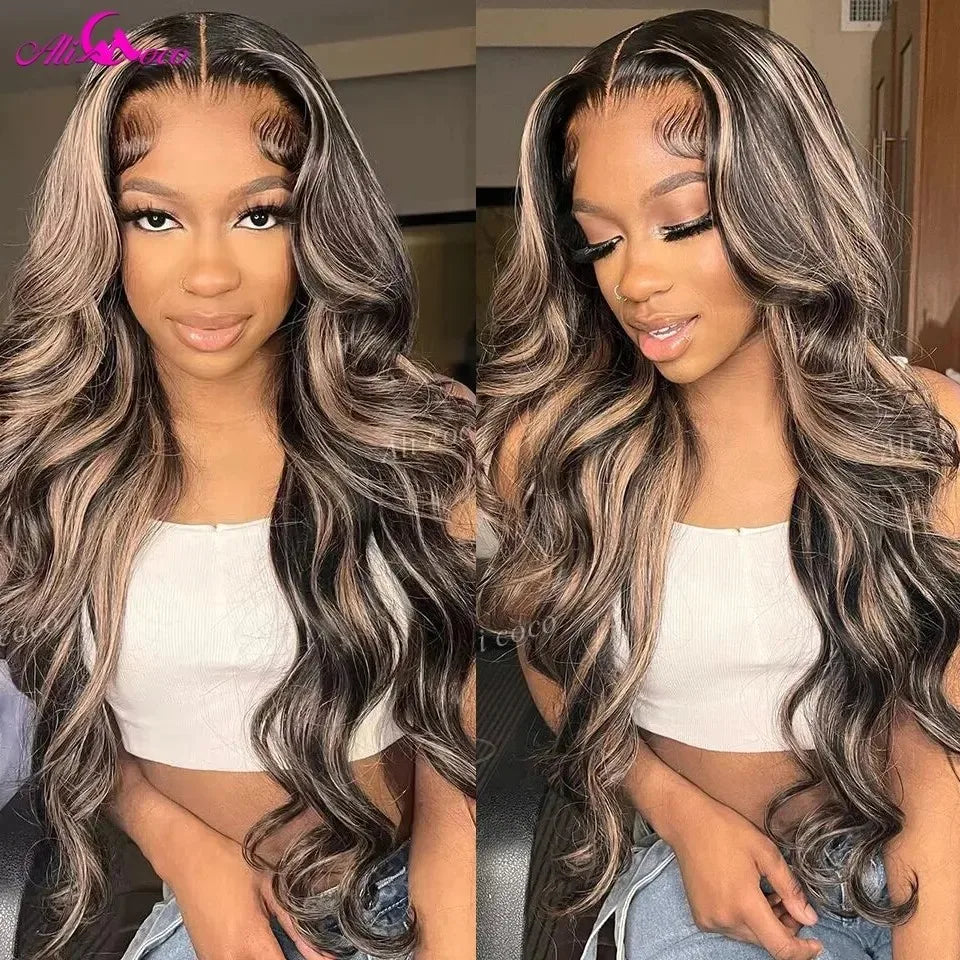 Blonde Highlight 13x4 Lace Frontal Wig – Body Wave Brazilian Human Hair | RemyRoots Boutique