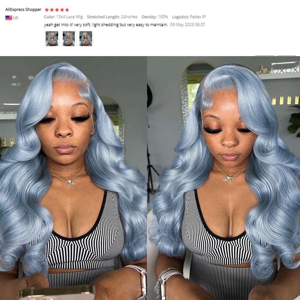 Transparent 13x4/13x6 Lace Frontal Wig - Brazilian Body Wave in Silver Grey | Exceed Parkson HD Lace Wig Store