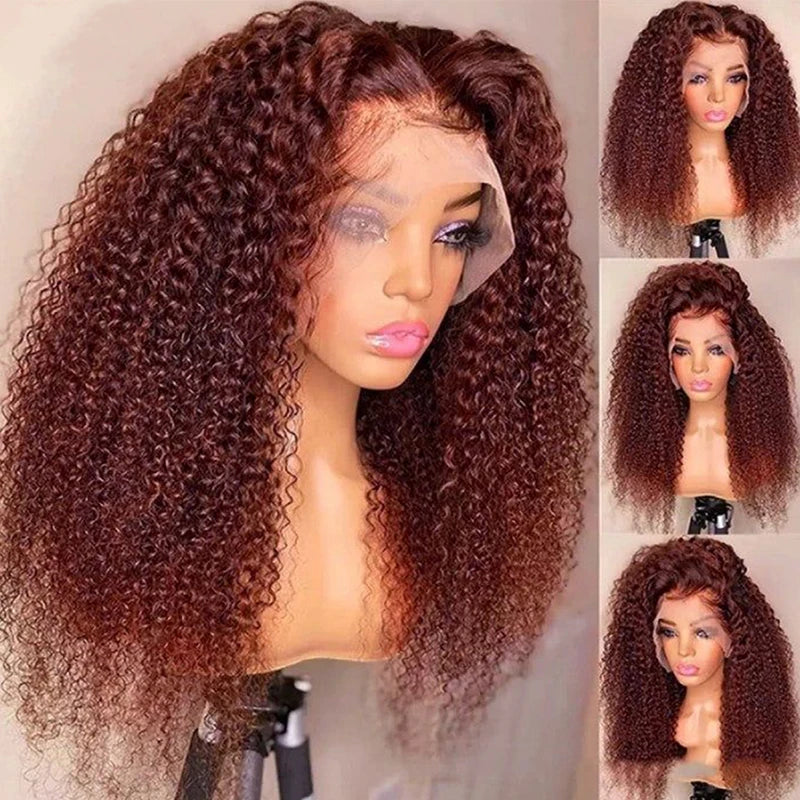 Kinky Curly Human Hair Wigs Brazilian Remy Jerry Curly Lace Frontal Wig