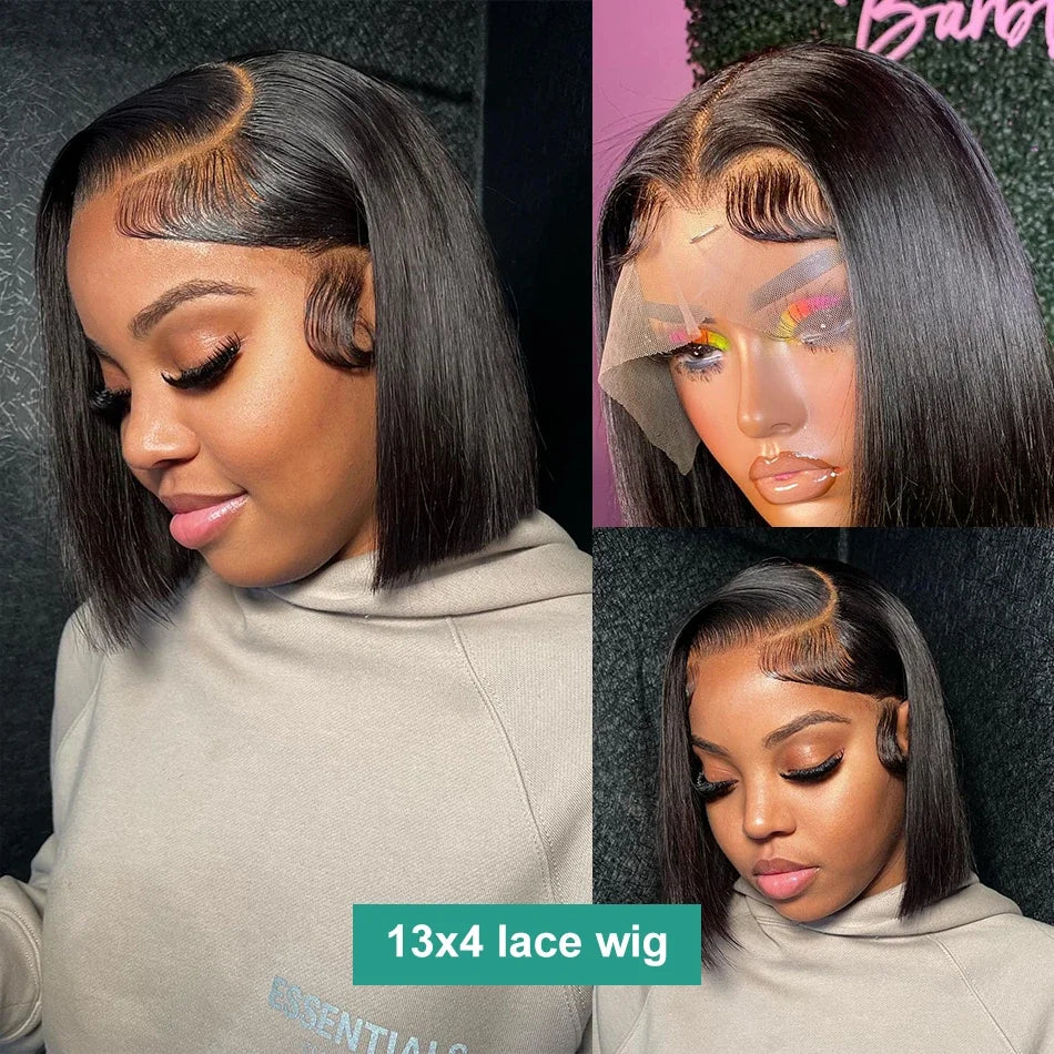 At RemyRoots, We Carry The Wear To Go Bob Glueless Wig – 13x4 Bob Lace Frontal Wig | Bone Straight Human Hair Wig By RemyRoots Boutique