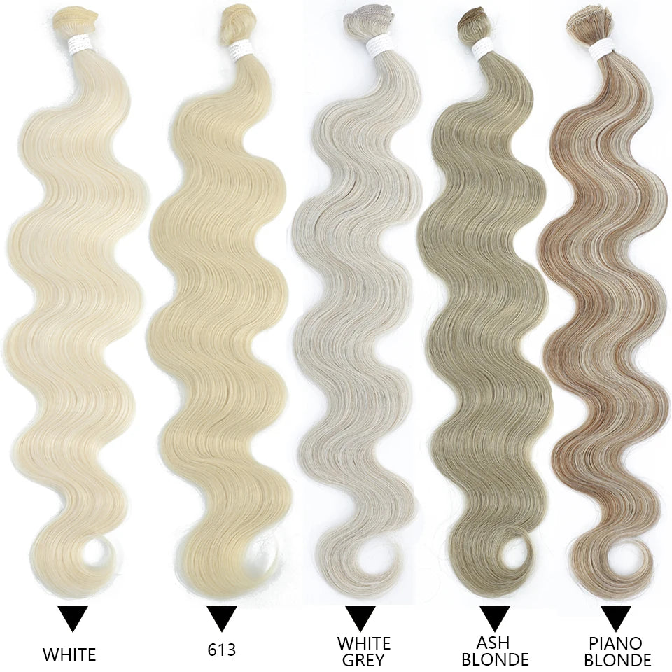 Body Wave Bundles Brazilian Hair Weaving Soft Natural Synthetic Hair