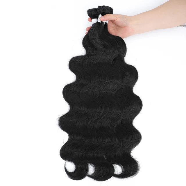 Body Wave Bundles Brazilian Hair Weaving Soft Natural Synthetic Hair