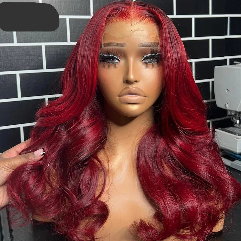 5x5 Lace Closure Wig Ombre Red – 13x4 Lace Front Human Hair Wig | RemyRoots Boutique