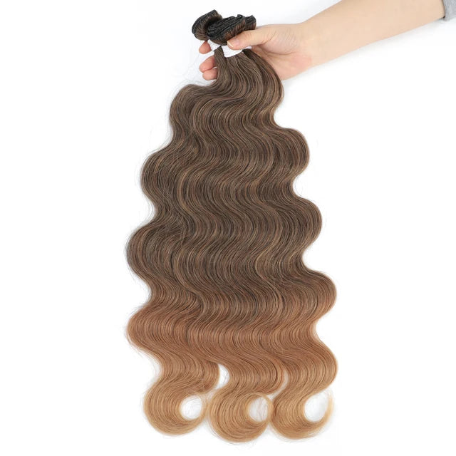 Body Wave Bundles Brazilian Hair Weaving Soft Natural Synthetic Hair