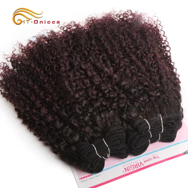 6Pcs/Lot Peruvian Curly Bundles Jerry Curl Double Drawn Human Hair Remy Funmi Hair T1B 30 99J Colored Hair Extension