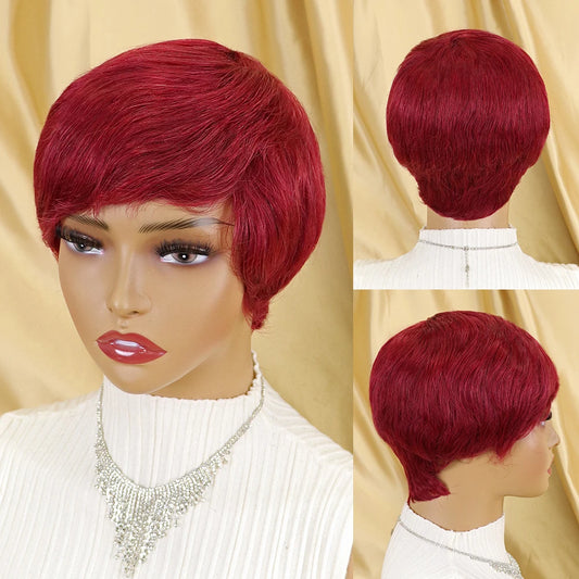 Brazilian Hair Pixie Cut Wig Cheap Human Hair Wig For Black Women